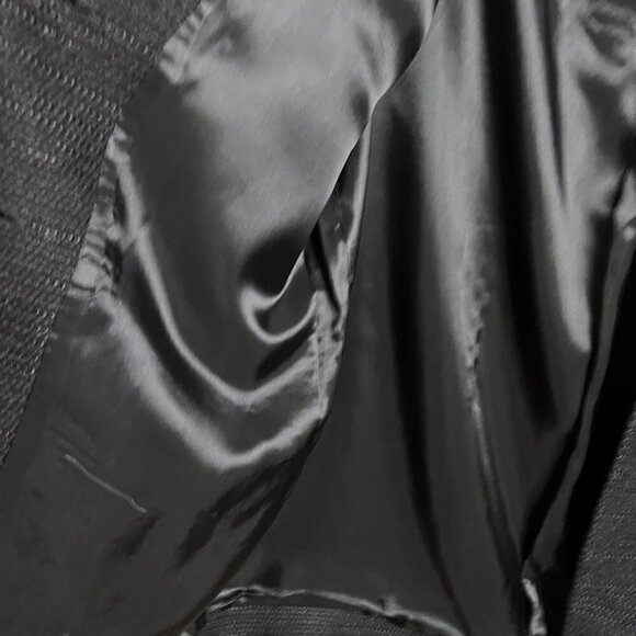 MAJE Tweed Pattern Faux Fur Coat Size M - Picture 4 of 8